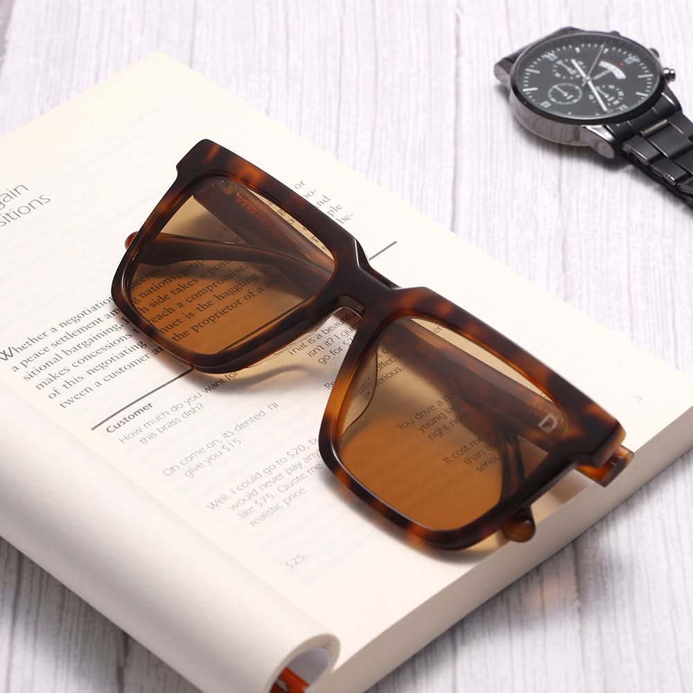 Dollger Square Hipster Acetate Square Tinted Sunglasses