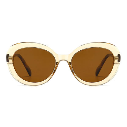Round Retro Cat-Eye Tinted Sunglasses
