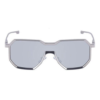 Punk style one piece large frame polygonal trendy sunglasses
