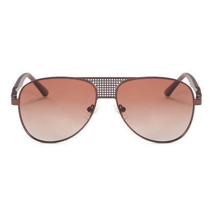 Dollger Silver and Lavender Gradient Aviator Sunglasses