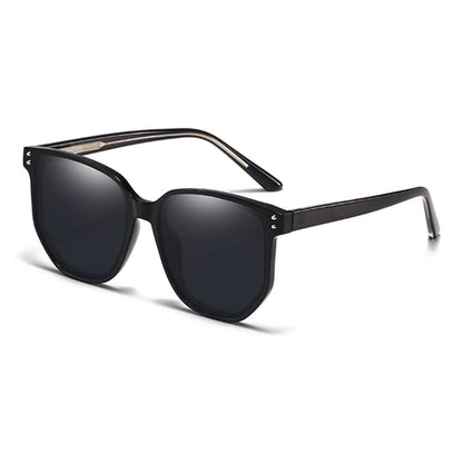 Retro Circle Frame Resin Sunglasses