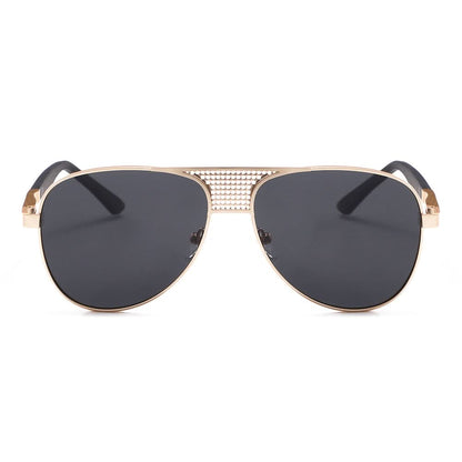 Dollger Silver and Lavender Gradient Aviator Sunglasses