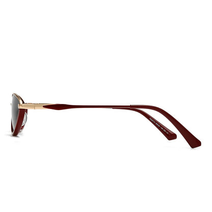 Dollger Semi-Rimless Oval Black Frame Sunglasses